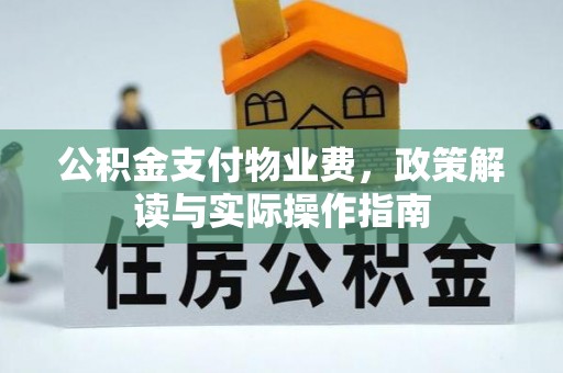 投资公积金支付物业费，政策解读与实际操作指南