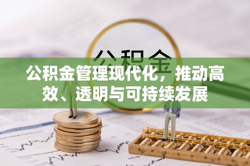 投资公积金管理现代化，推动高效、透明与可持续发展