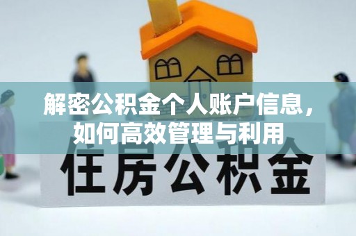 投资解密公积金个人账户信息，如何高效管理与利用