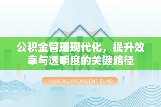 投资公积金管理现代化，提升效率与透明度的关键路径